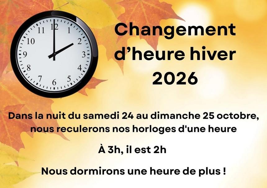 2026 10 25 changement heure hiver 2026